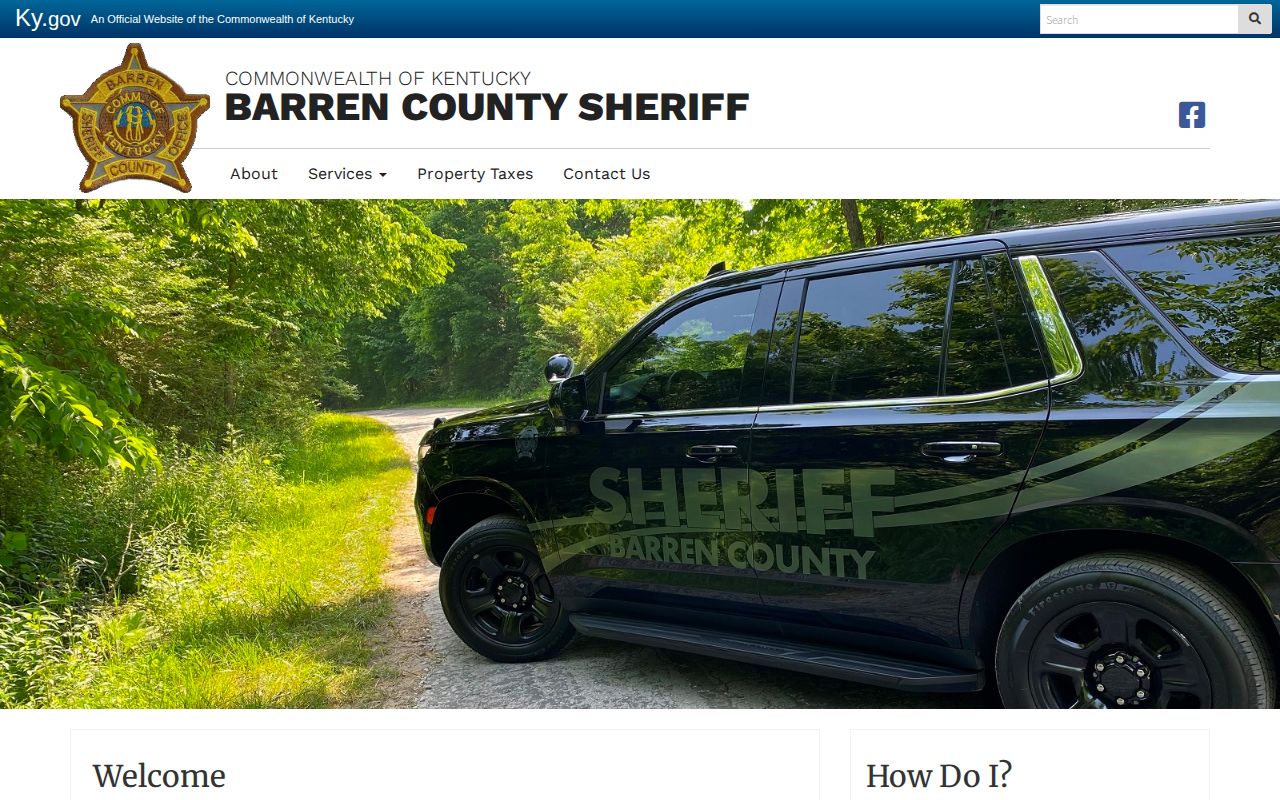 Barren County Sheriff's Office official website and service navigation